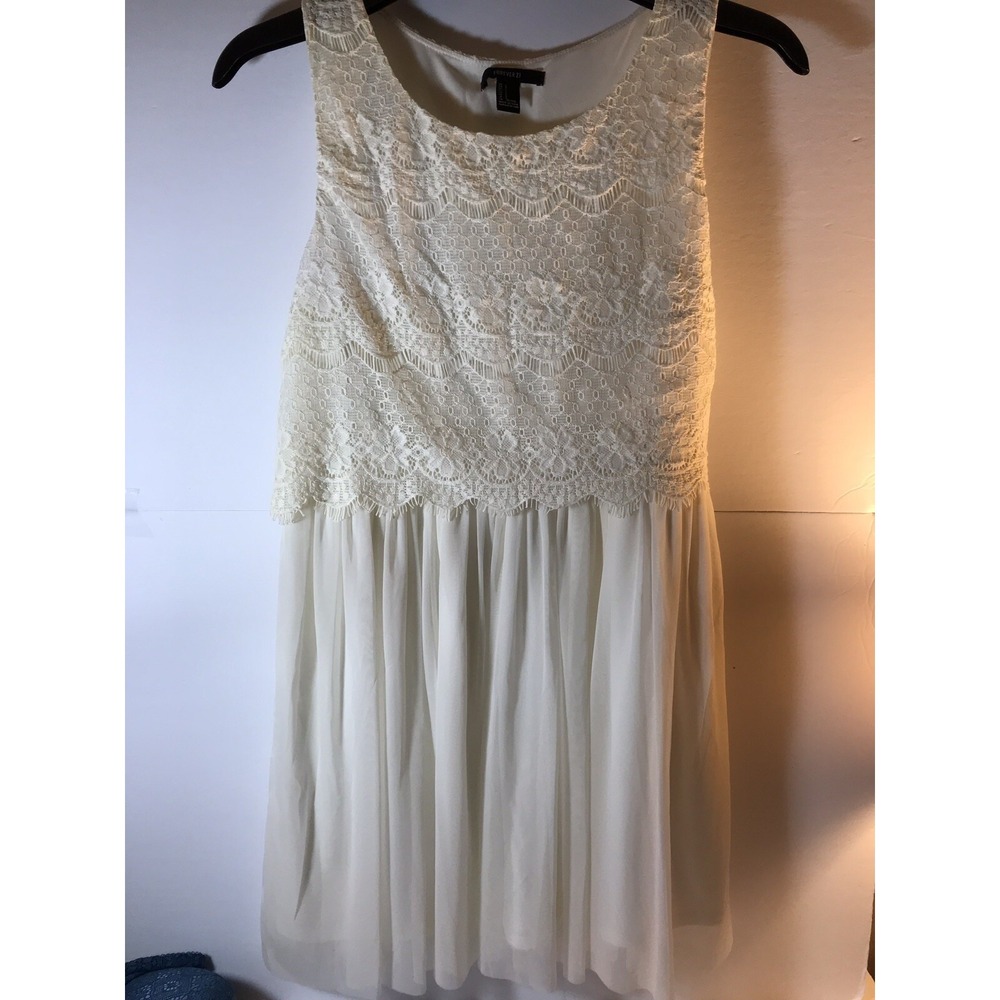 forever 21 juniors large cream lace‎ delicate summer dress